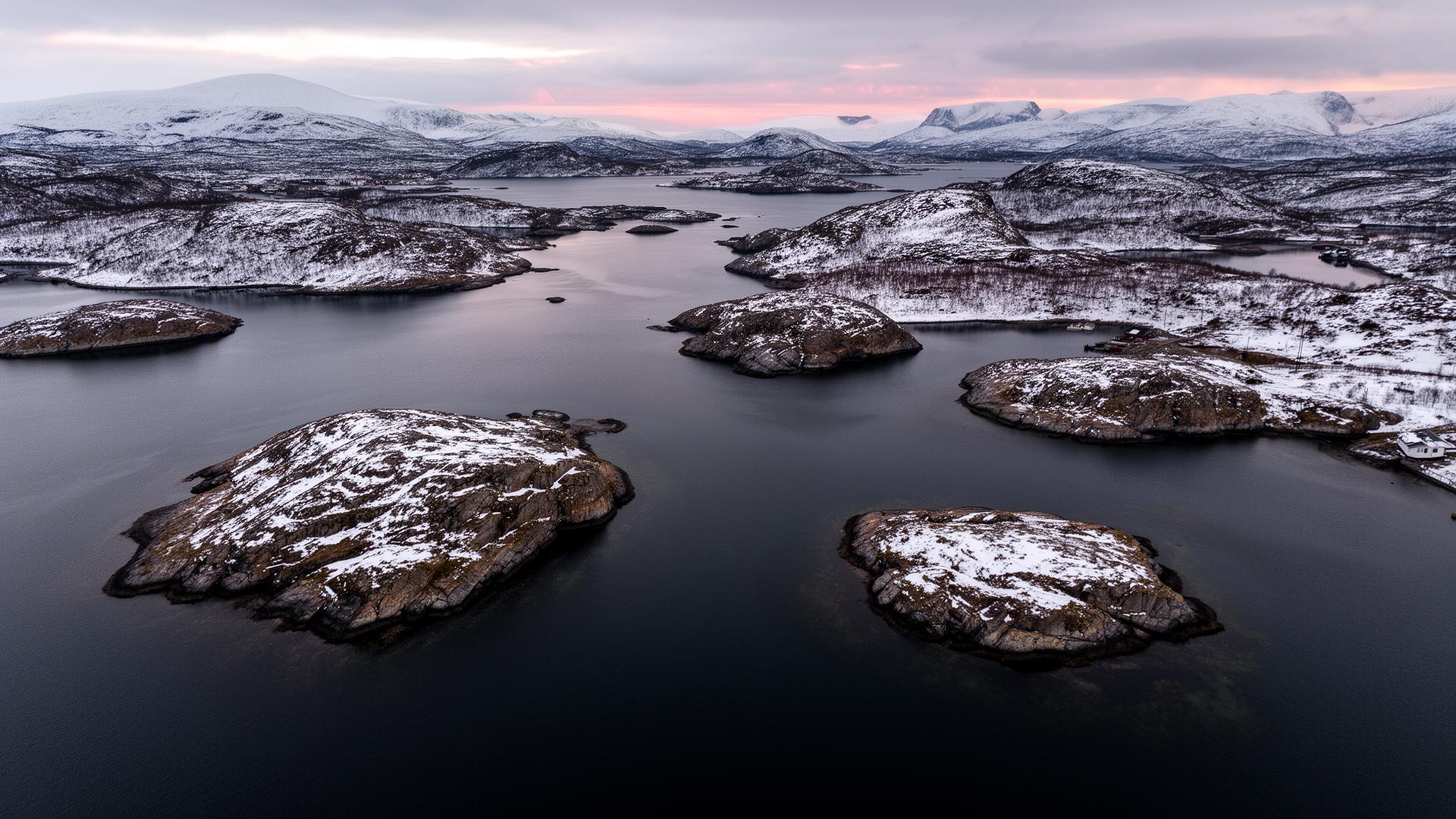 Norwegian archipelago at dawn